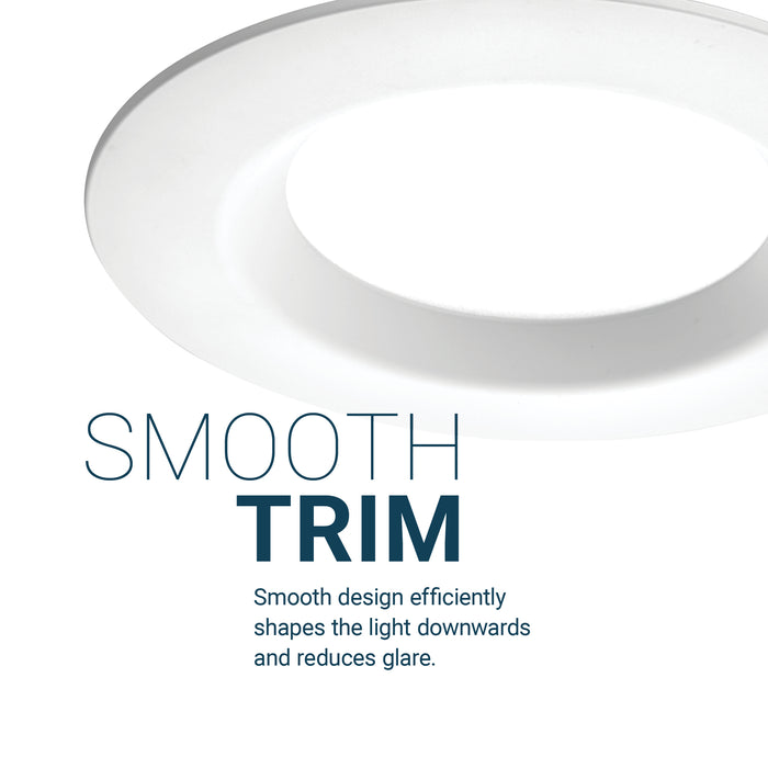 5CCT - 6" LED  Smooth Trim - Retrofit Can Recessed Light - 12W
