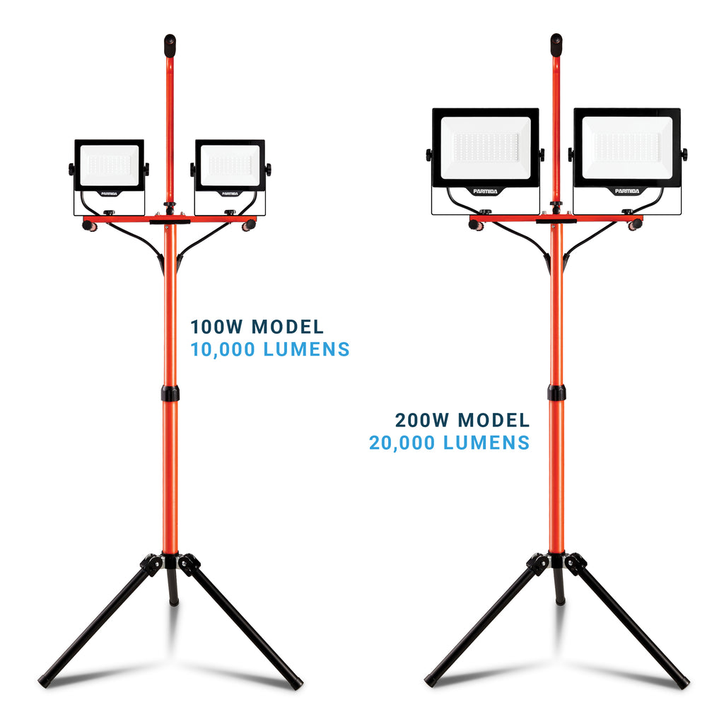 LED Dual-Head Work Light - 6ft Adjustable Tripod Stand — Parmida