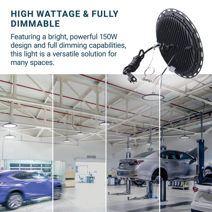UFO LED High Bay, 150W, 19500LM, Indoor, ETL