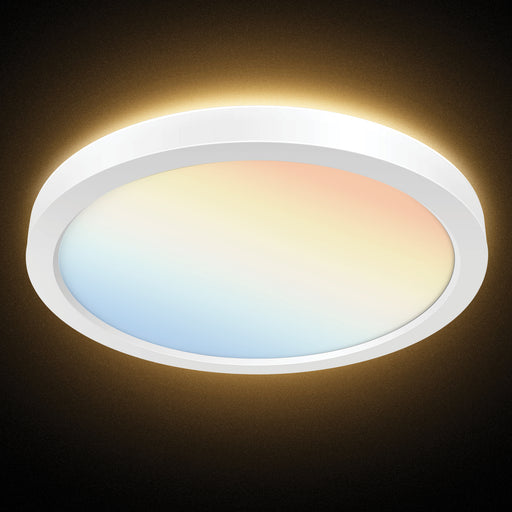 13" LED Ceiling Light with Night Light Feature - 5CCT - 30W - 2400LM - White Finish