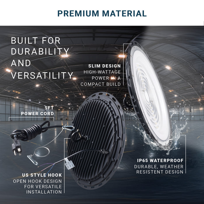 UFO LED High Bay, 150W, 19500LM, Indoor, ETL