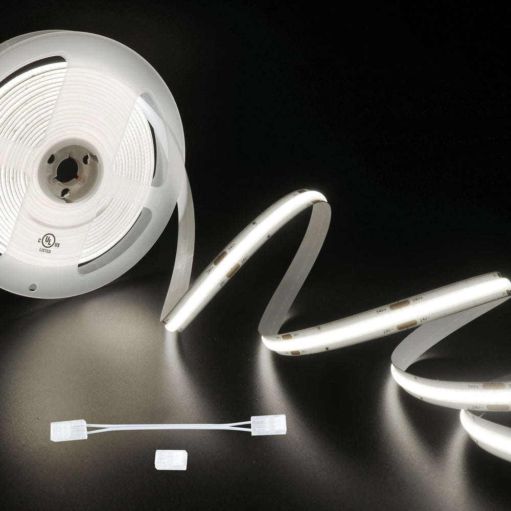 20FT - 24V LED COB Strip Light - Cuttable - Connectors Included