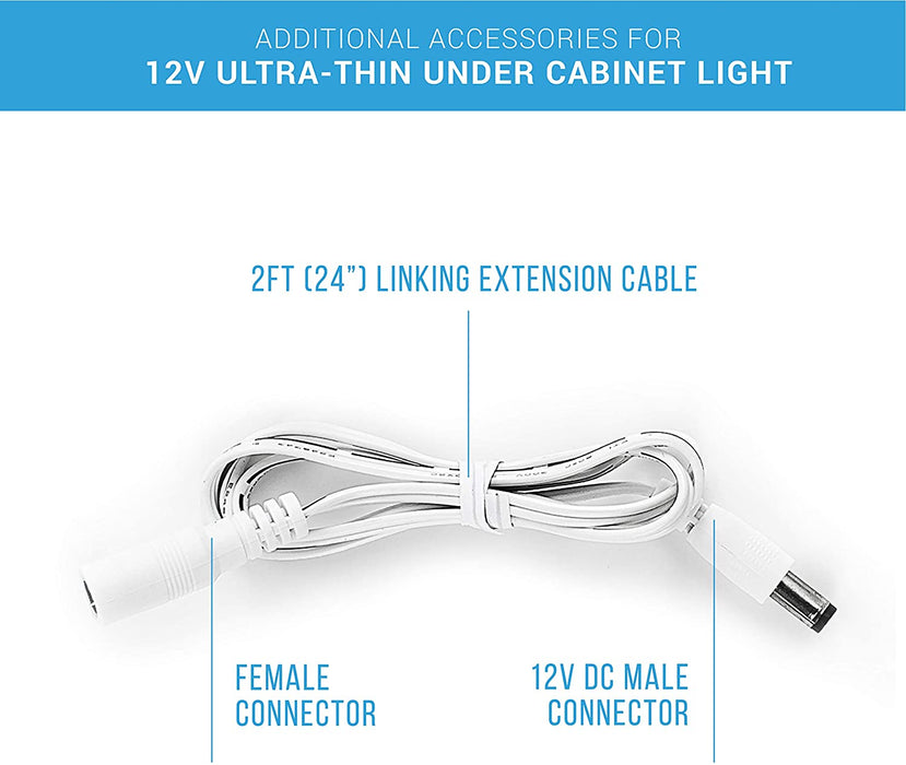 LED Ultra-Thin Under Cabinet Light - Additional Accessory: 2FT Linking Cable