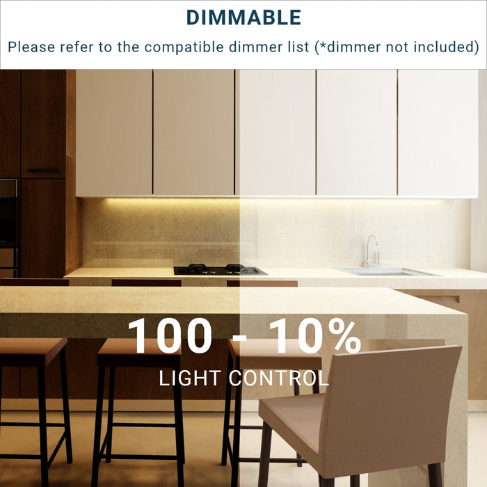 LED Slim Under Cabinet Light - Dimmable - Linkable - 120V