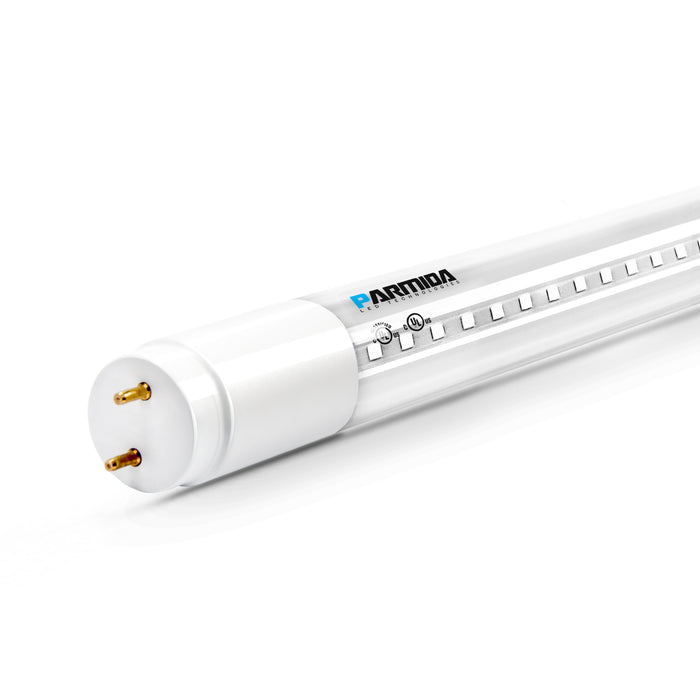 4FT LED T8 Tube - Plug & Play or Ballast Bypass - Hybrid Installation - Clear Lens - 18W