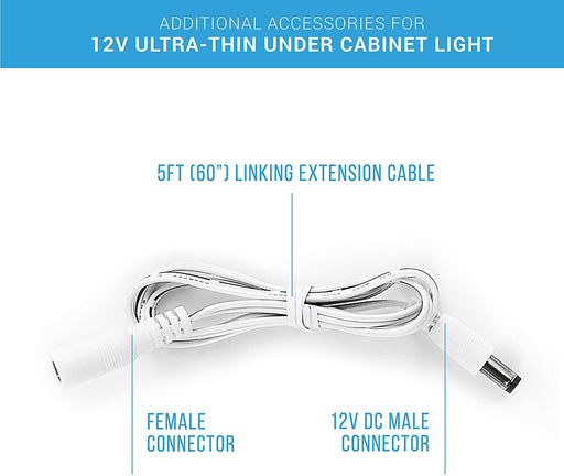 LED Ultra-Thin Under Cabinet Light - Additional Accessory: 5FT Linking Cable