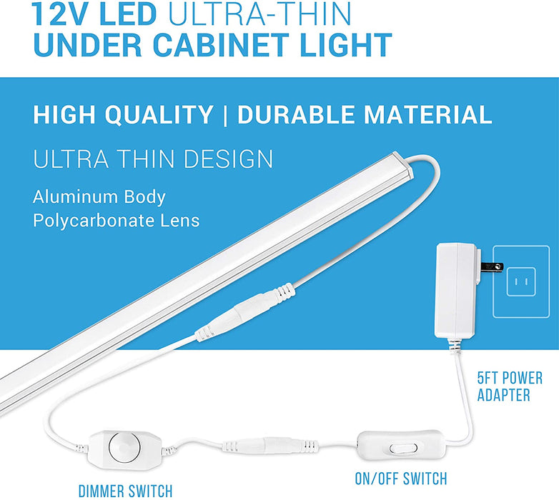 LED Ultra-Thin Under Cabinet Light - Additional Accessory: 5FT Linking Cable